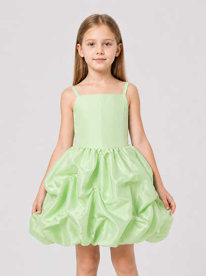 Satin Dress with Spaghetti Straps and a Full Skirt Costume Dresses detail 3
