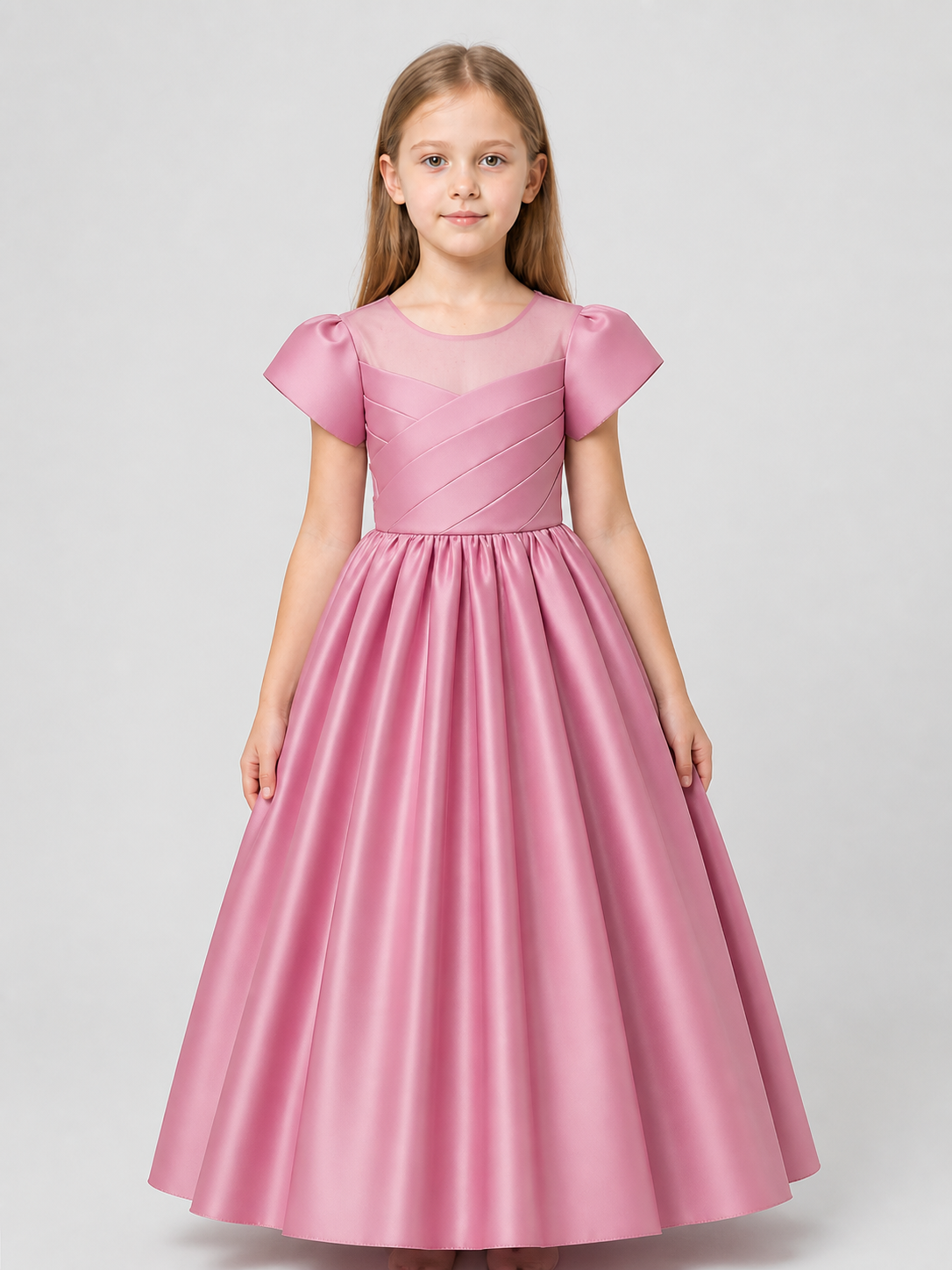 Long, Full Pink Princess Dress for Girls Costume Dresses detail 3