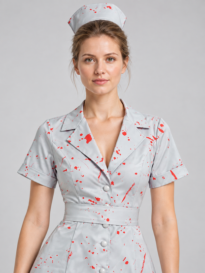 contrasting red splatter print womens_nurse_cosplay_costume_set product image 6