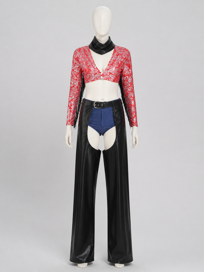 Pirate Costume with Top and Wide-Leg Pants Costumes detail 2