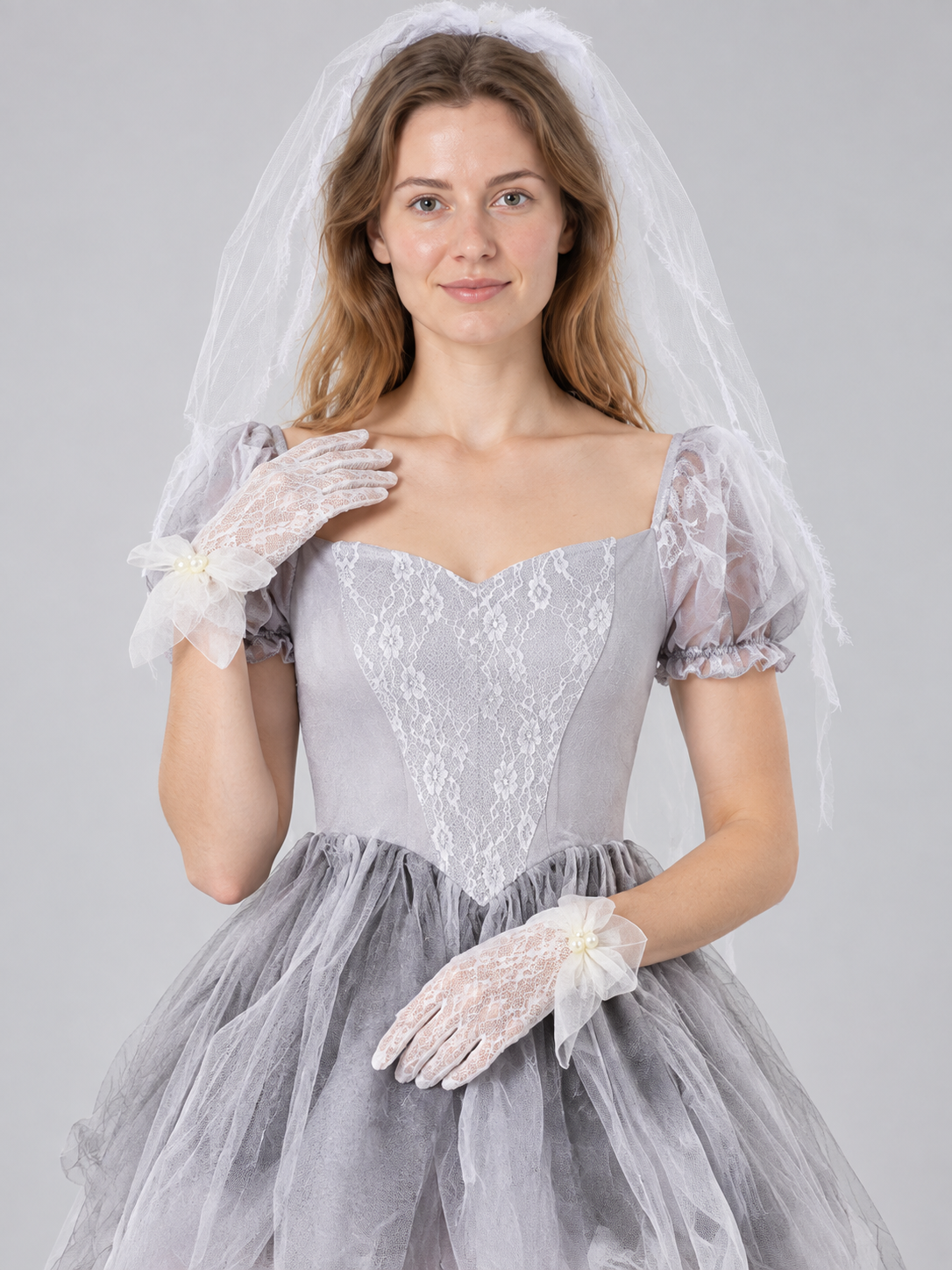 Ghost Costume with Veil and Fake Blood