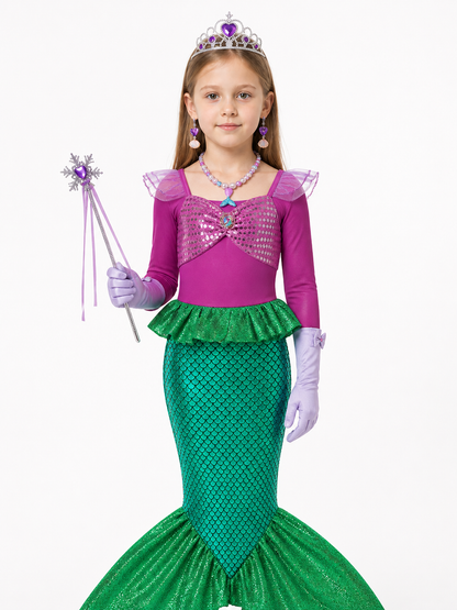 Sequin Mermaid Dress with Accessories for Girls Costume Dresses detail 3