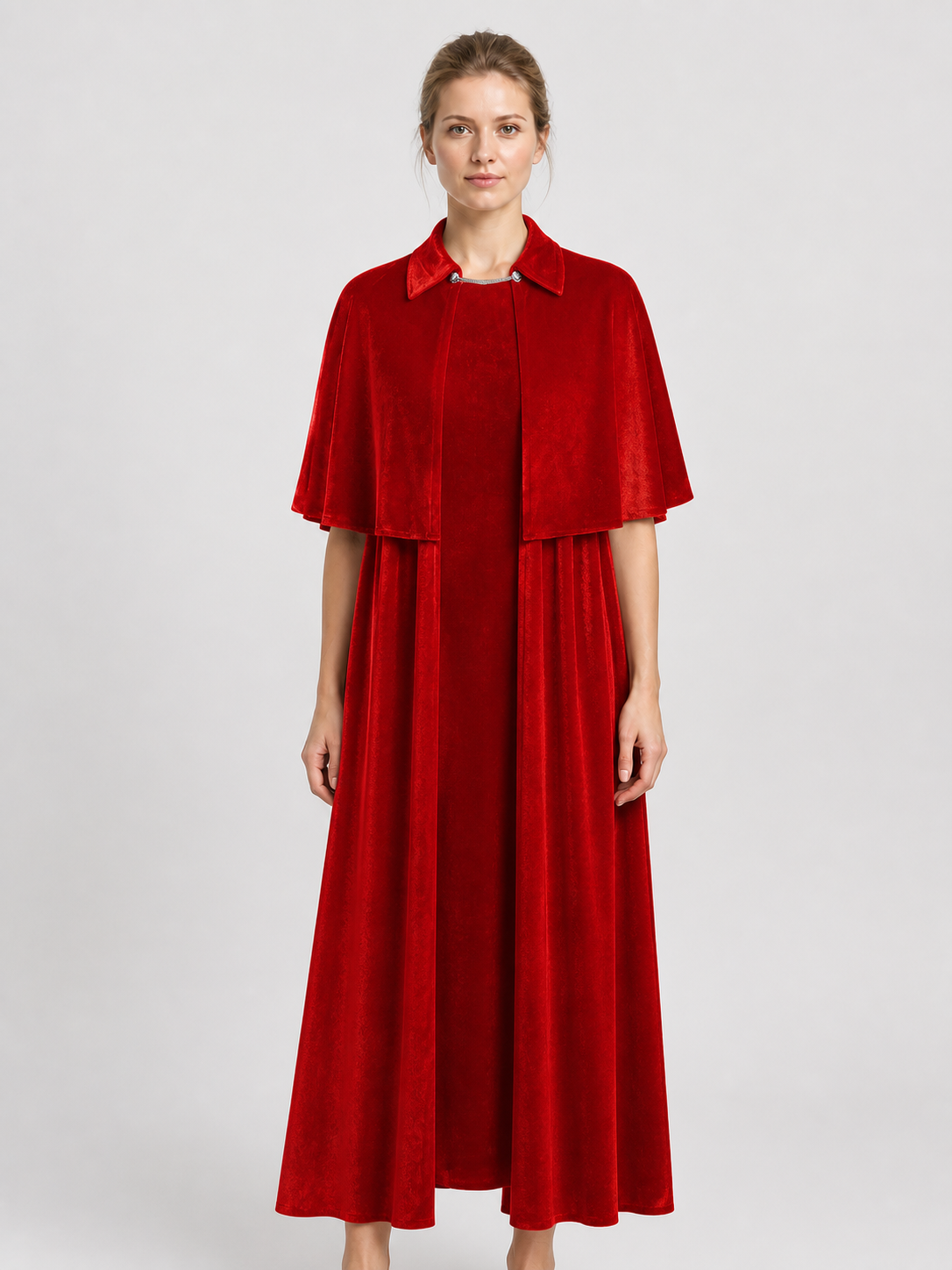 Red Dress and Cape for Vampire Cosplay on Halloween Costume Dresses detail 2
