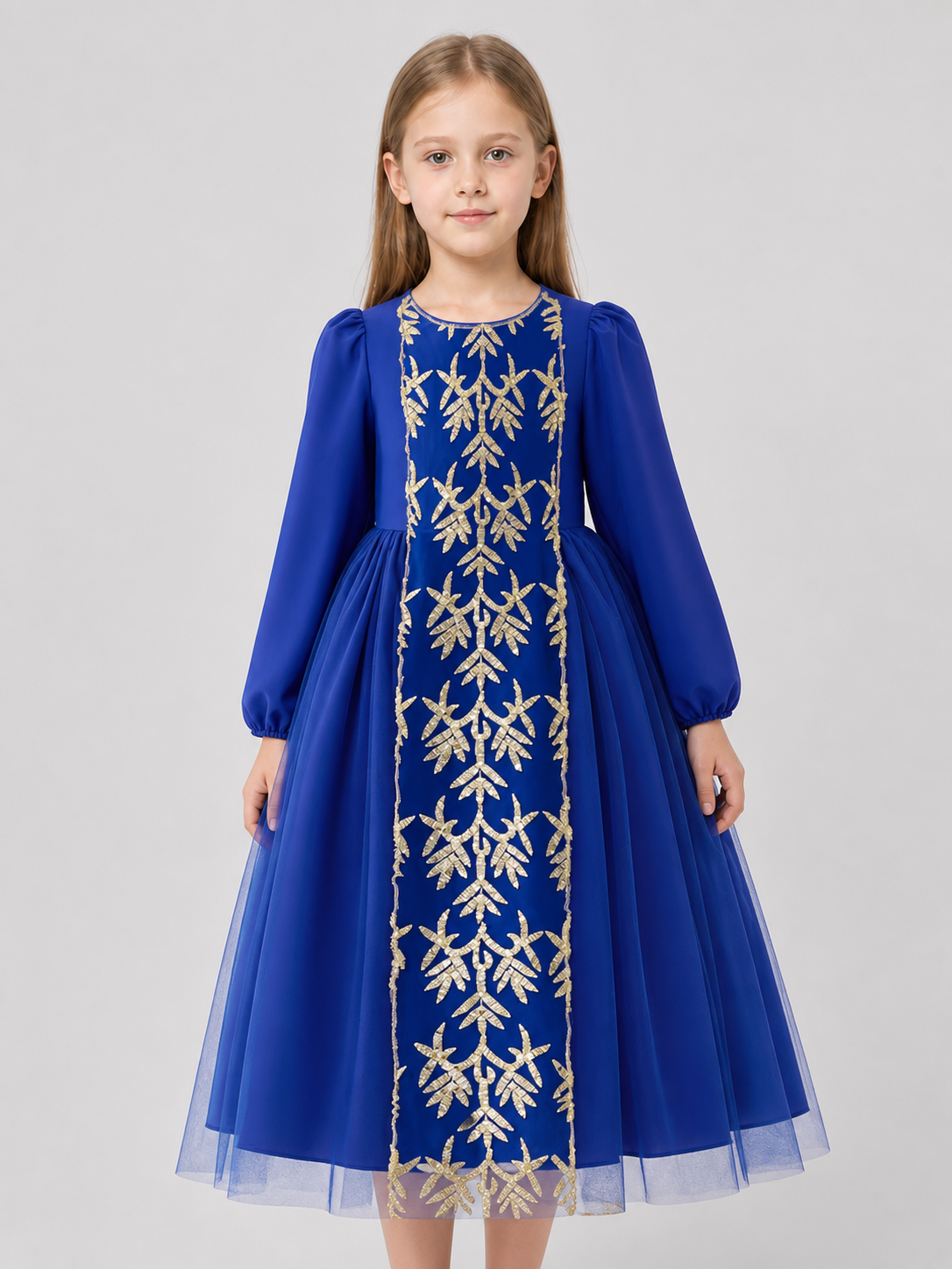 Princess Dress with Gold Embroidery and Full Skirt Costume Dresses detail 3