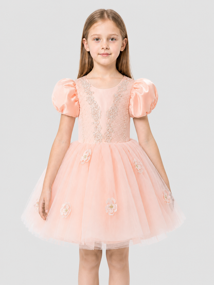Girls' Princess Dress with a Full Skirt and Lace Costume Dresses detail 3