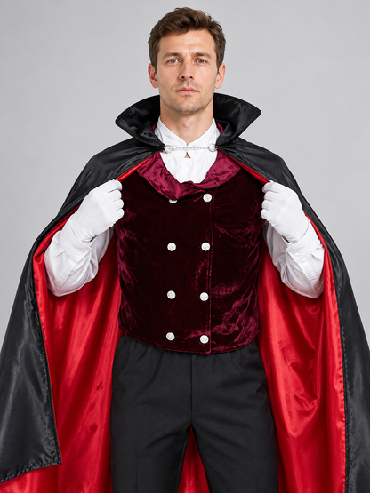 Vampire-Style Costume with Cape Costume Capes detail 2