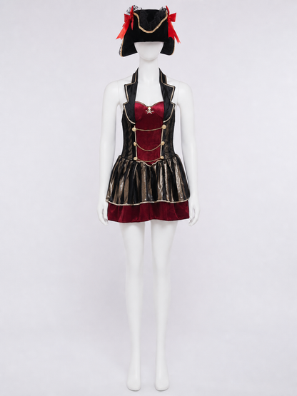 Pirate Cosplay Costume with Black Hat