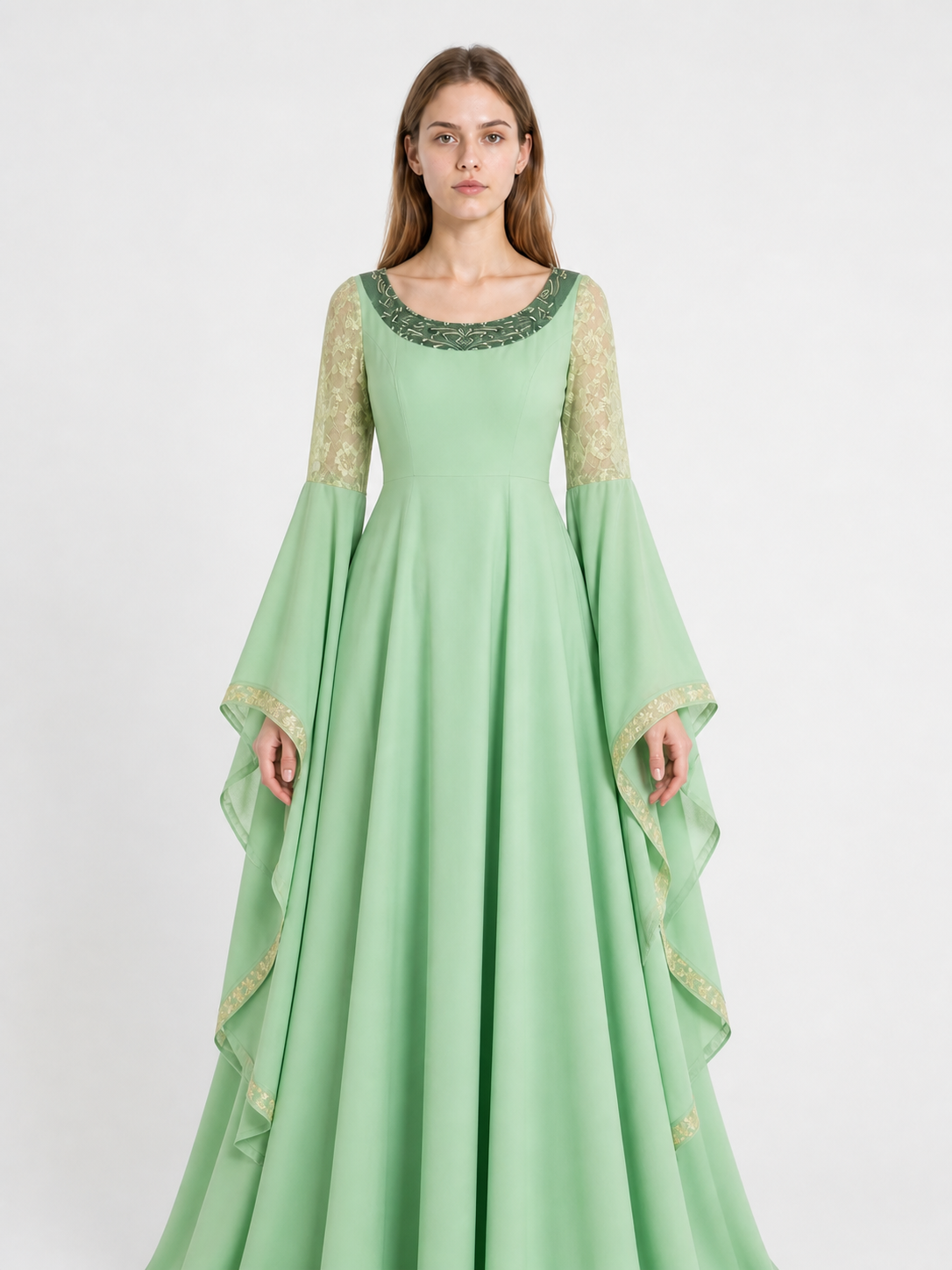 Cosplay Dress with Long Sleeves and a Train Costume Dresses detail 3