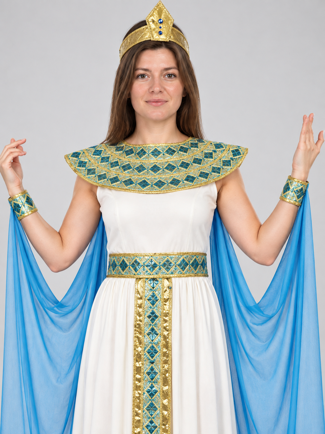 Blue Egyptian Carnival Costume with Headpiece