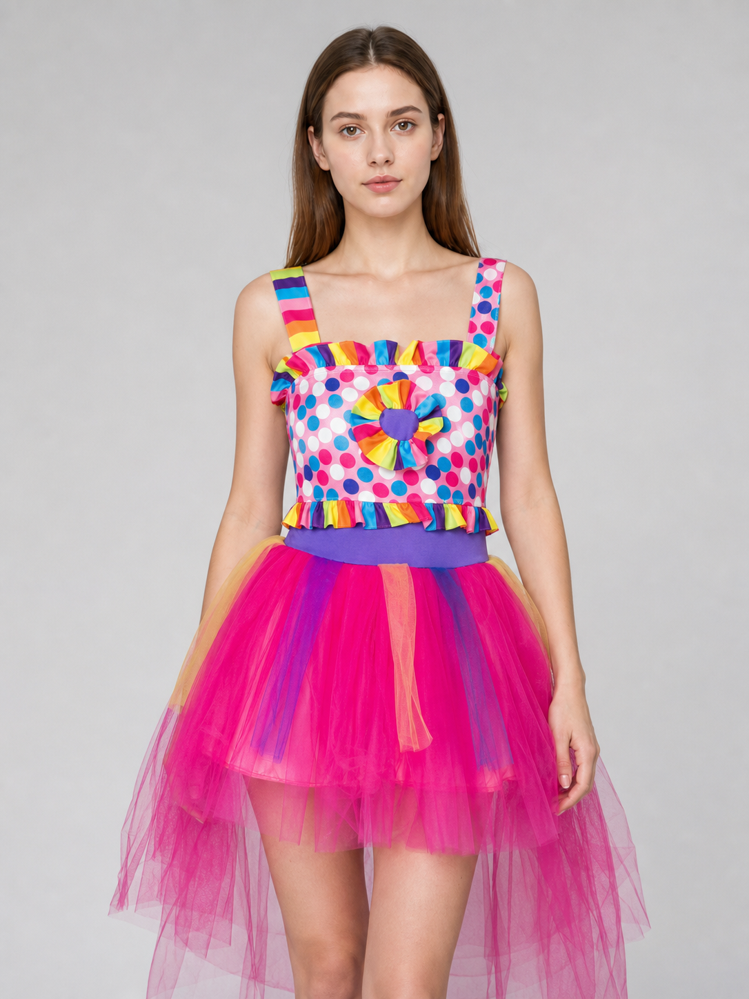 Carnival Clown Dress Costume with Hat