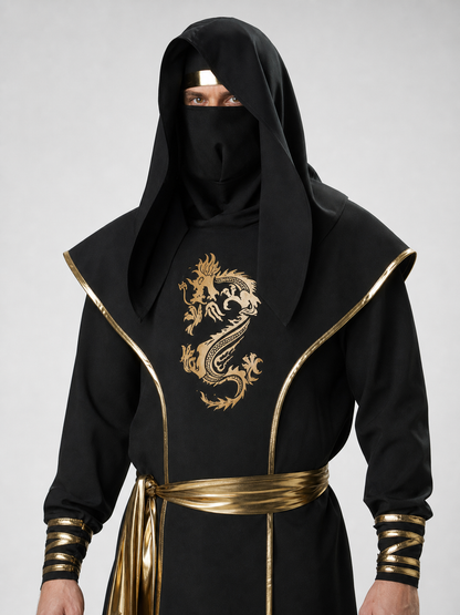 Ninja Costume with Hood and Mask, Black