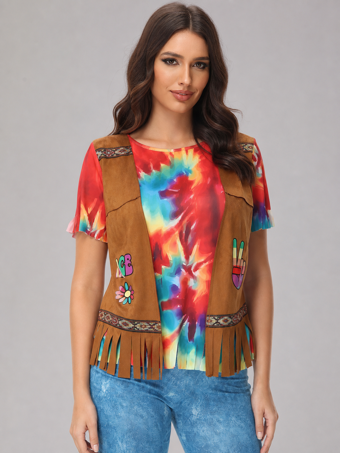 Disco Stage Costume with Vest, Top, and Pants