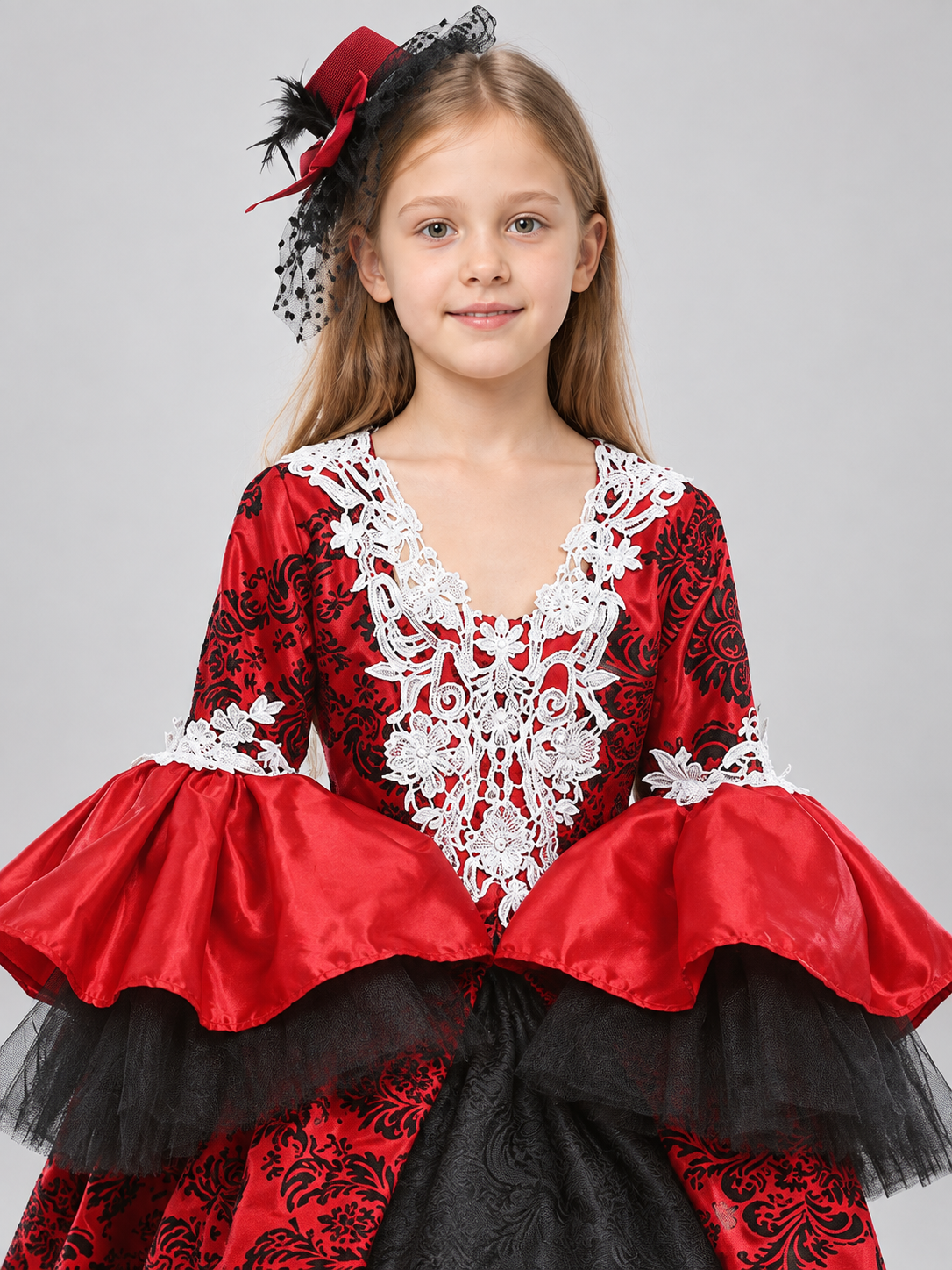 Costume: Layered Dress, Hat with Veil