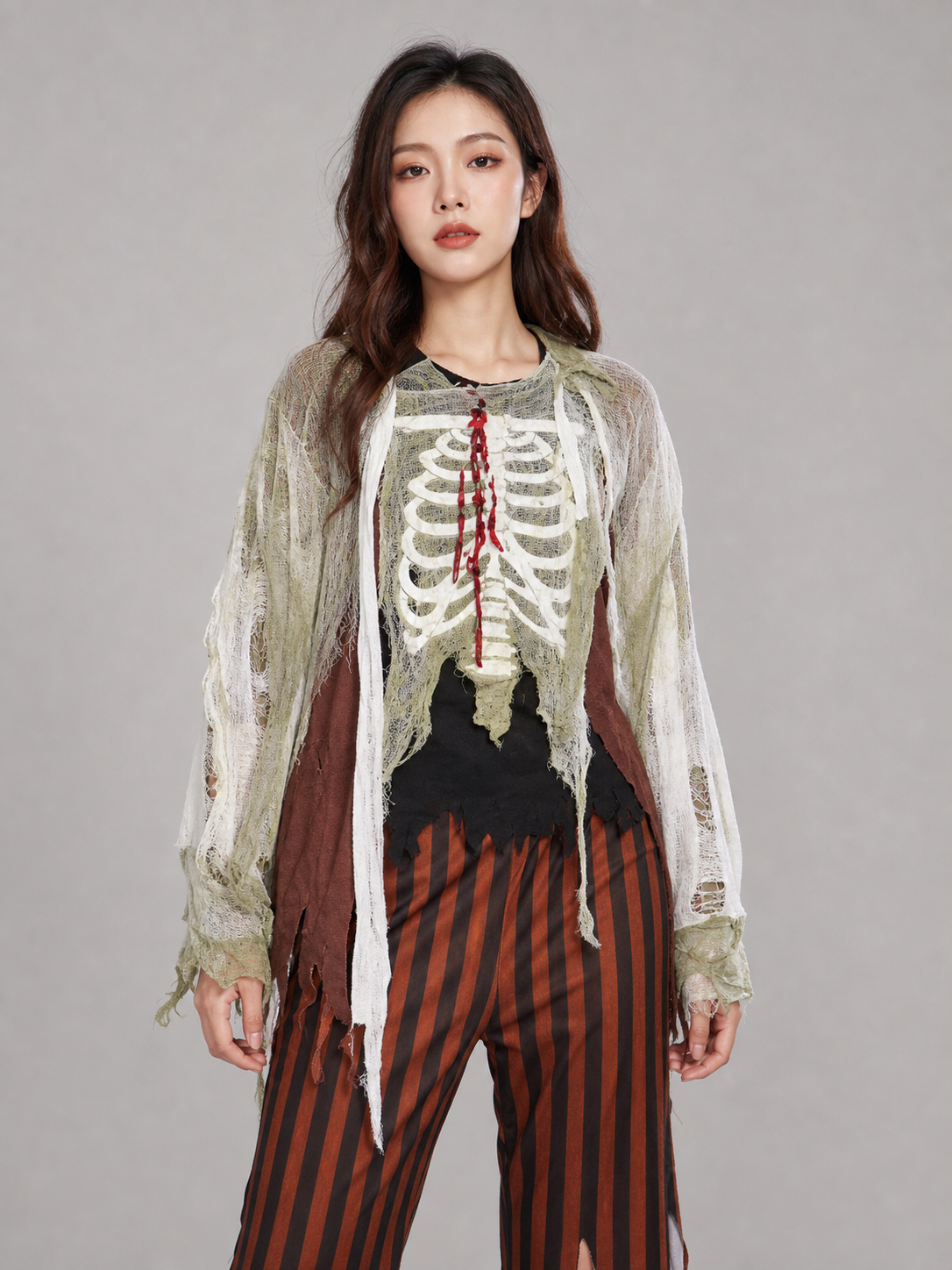 Pirate costume for masquerades and cosplay designed in a rugged pirate style.