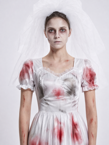 Stage Costume: White Dress with Blood Effect