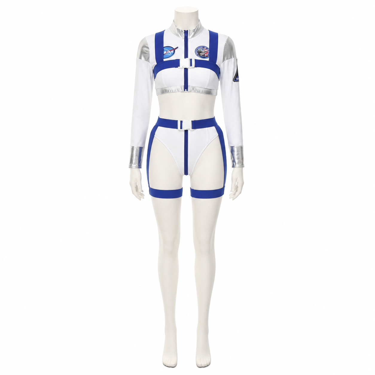 White and Blue Space-Themed Stage Costume Costumes detail 3