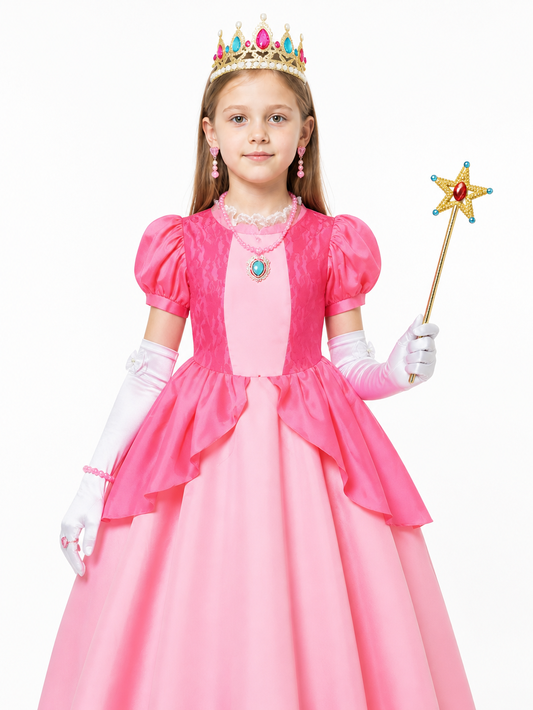 Princess Costume with Crown and Magic Wand Costume Headwear detail 3