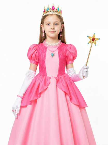 Princess Costume with Crown and Magic Wand Costume Headwear detail 3