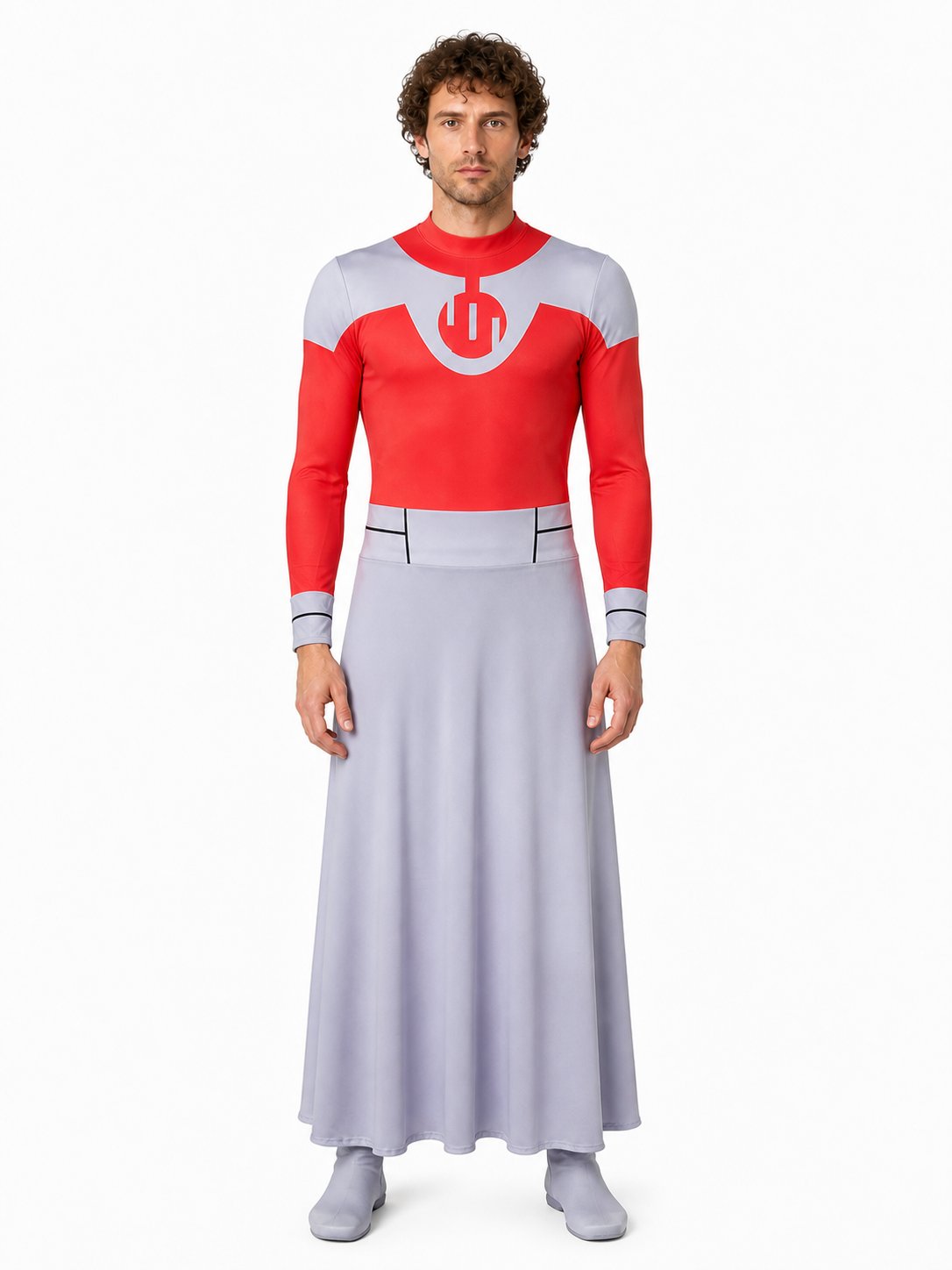Red and Gray Cosplay Jumpsuit Costume Costumes detail 2