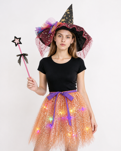 Carnival Costume with Hat and Magic Wand