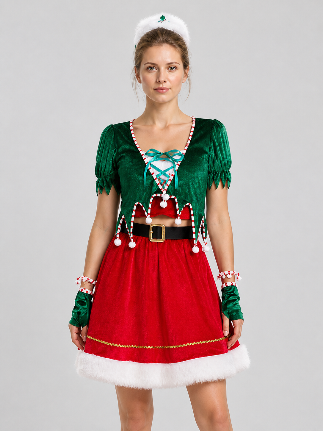 Green Christmas Character Costume with Hat