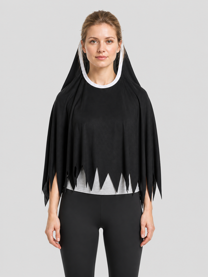 Halloween Nun Costume with Hood and Ragged Edges Costumes detail 3