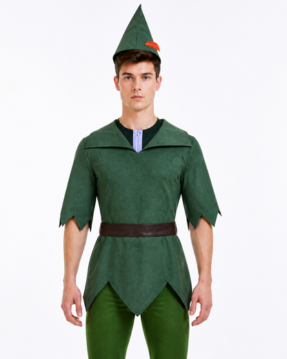 Peter Pan Cosplay Costume with Hat and Belt Costume Headwear detail 3