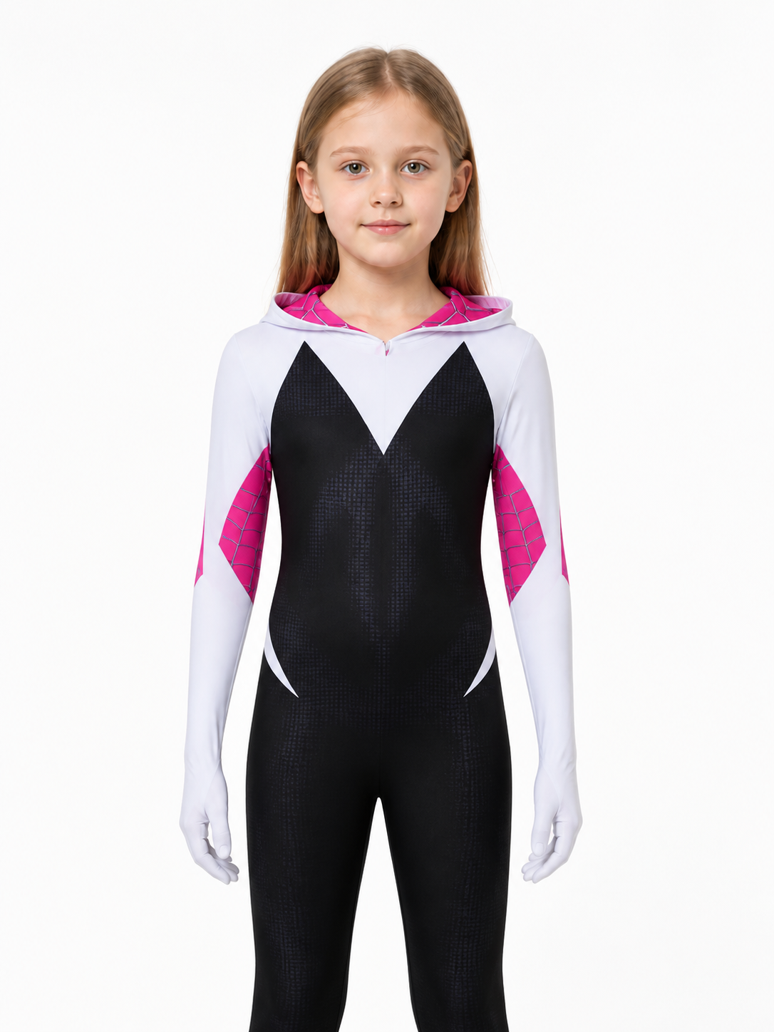 Hooded Ghost-Spider Jumpsuit for Halloween Costumes detail 3