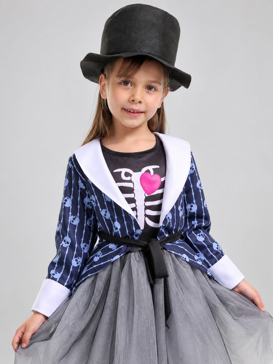 Kids' Skeleton Costume with Top Hat