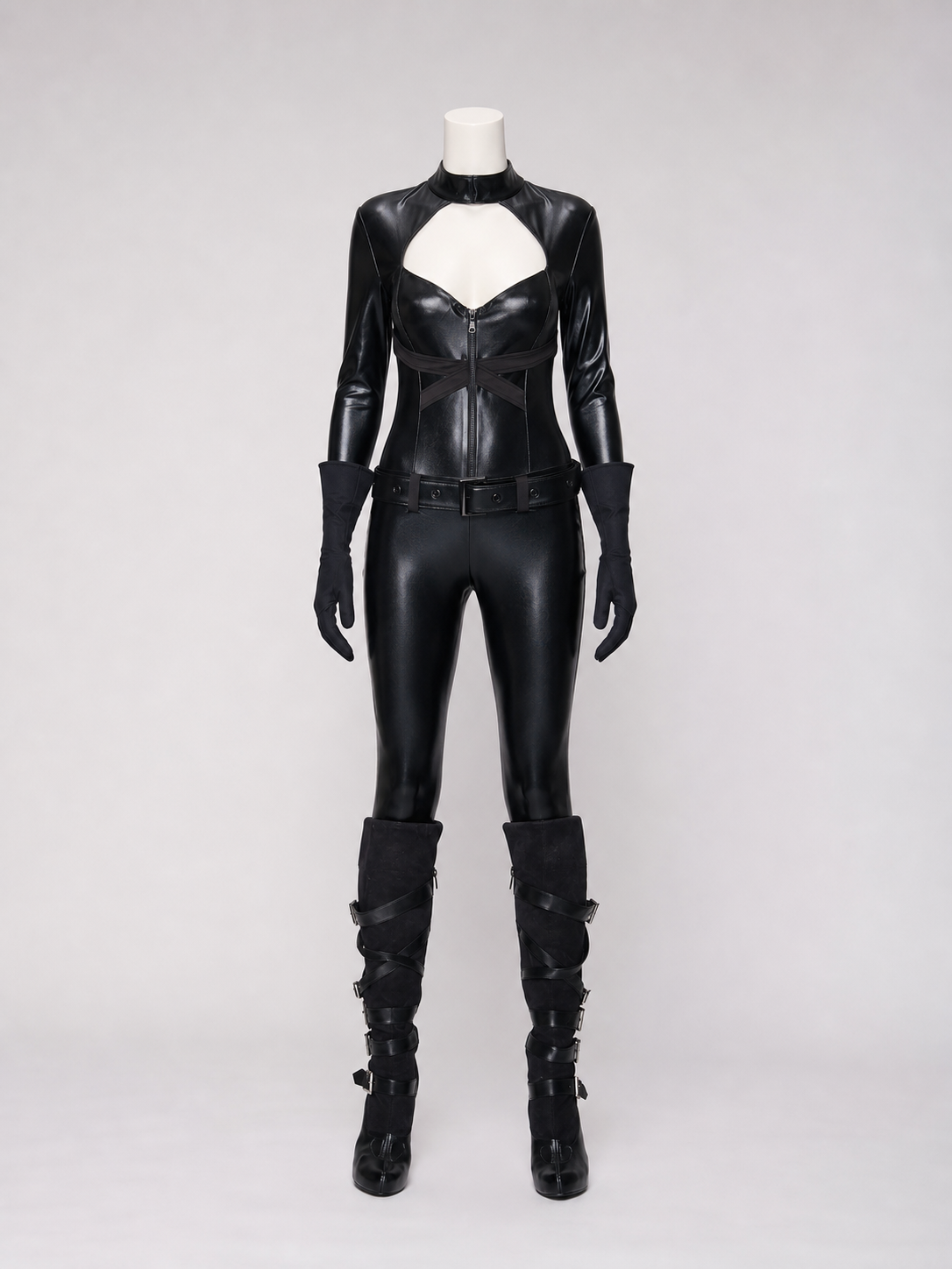 Black Animal Character Costume with Mask and Gloves Costume Masks detail