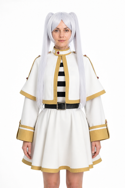 Gray Frieren Cosplay Costume with Cape and Wig Costume Capes detail 3