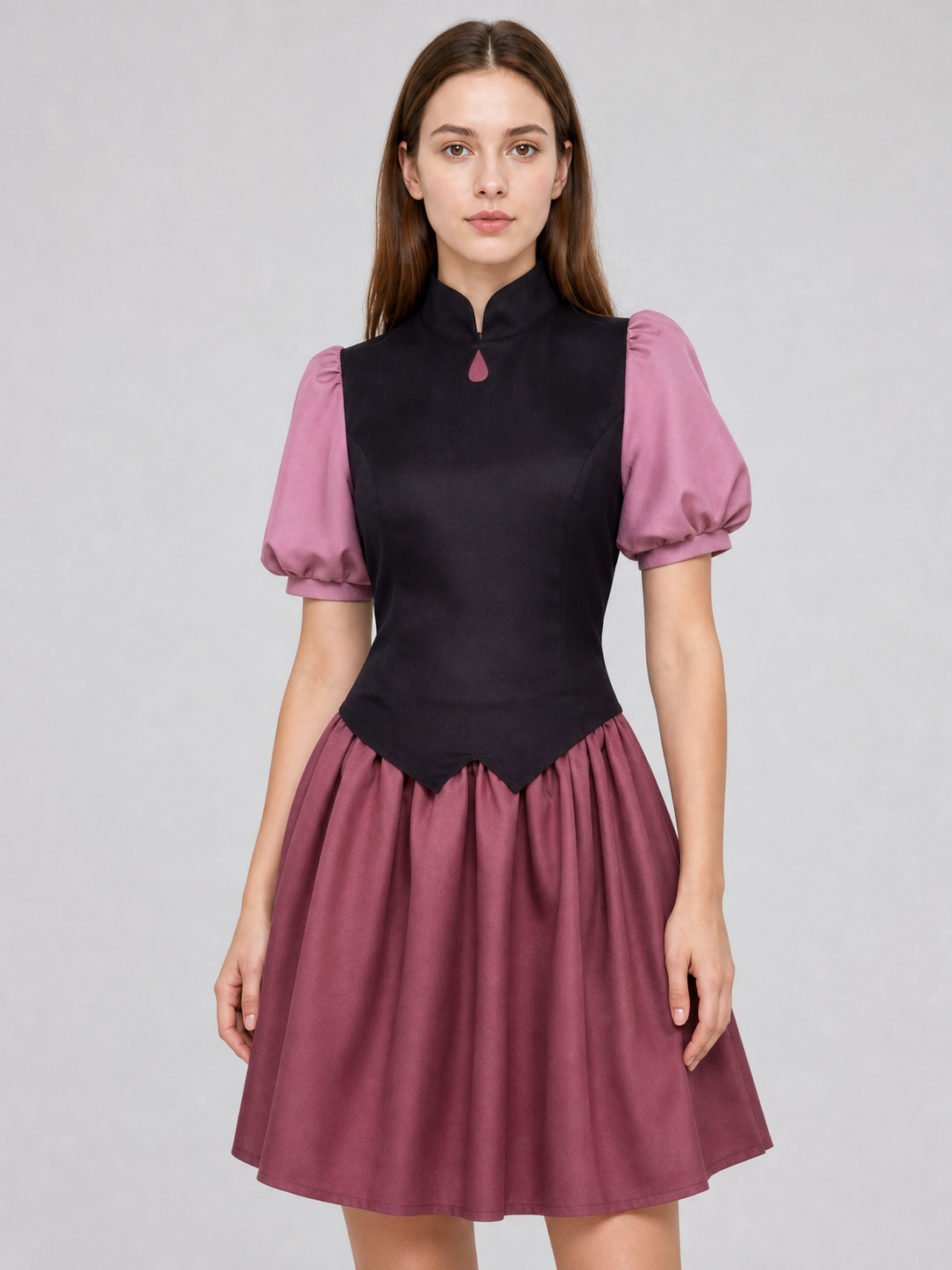 Cosplay costume: top with collar and full skirt