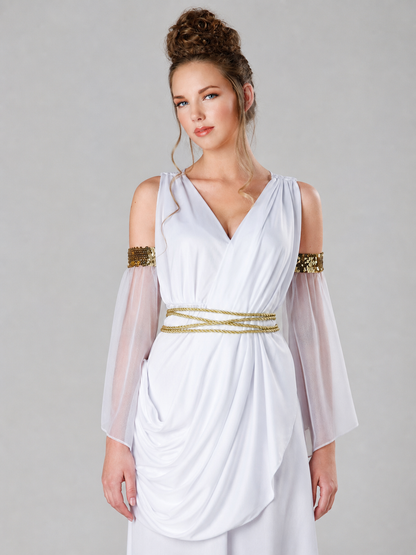 Historical Costume in an Ancient Style with Gold Decor Holiday Decorations detail 2