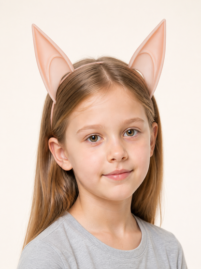 Pink Carnival Headband with Pointed Ears for Halloween Costume Headwear detail 2