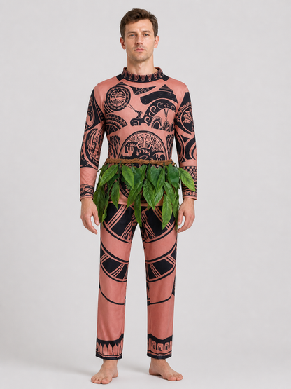Maui Carnival Costume from Moana with Grass Skirt Costumes detail 3