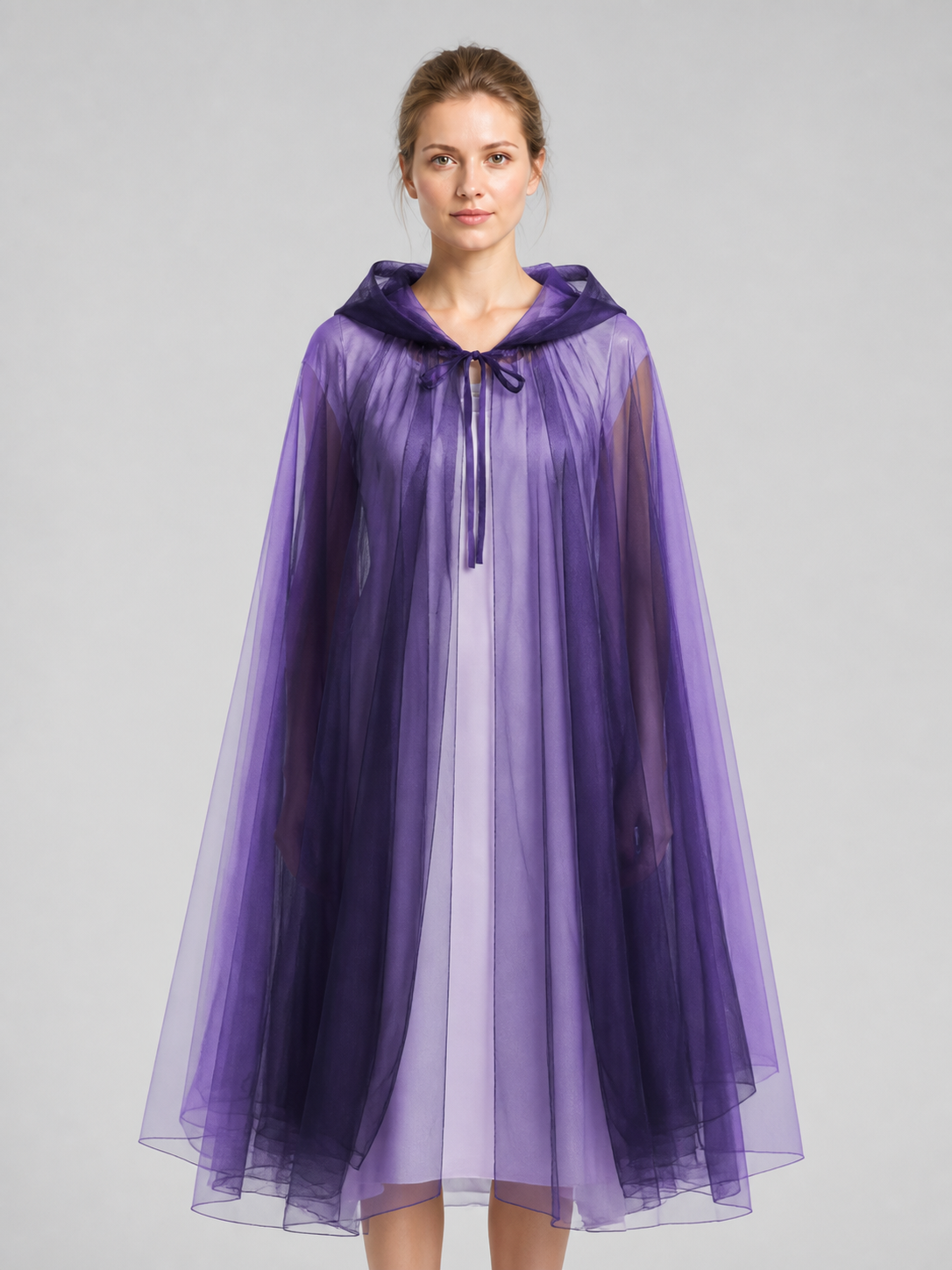 Black Mesh Hooded Death Cloak for Halloween Costume Capes detail 2