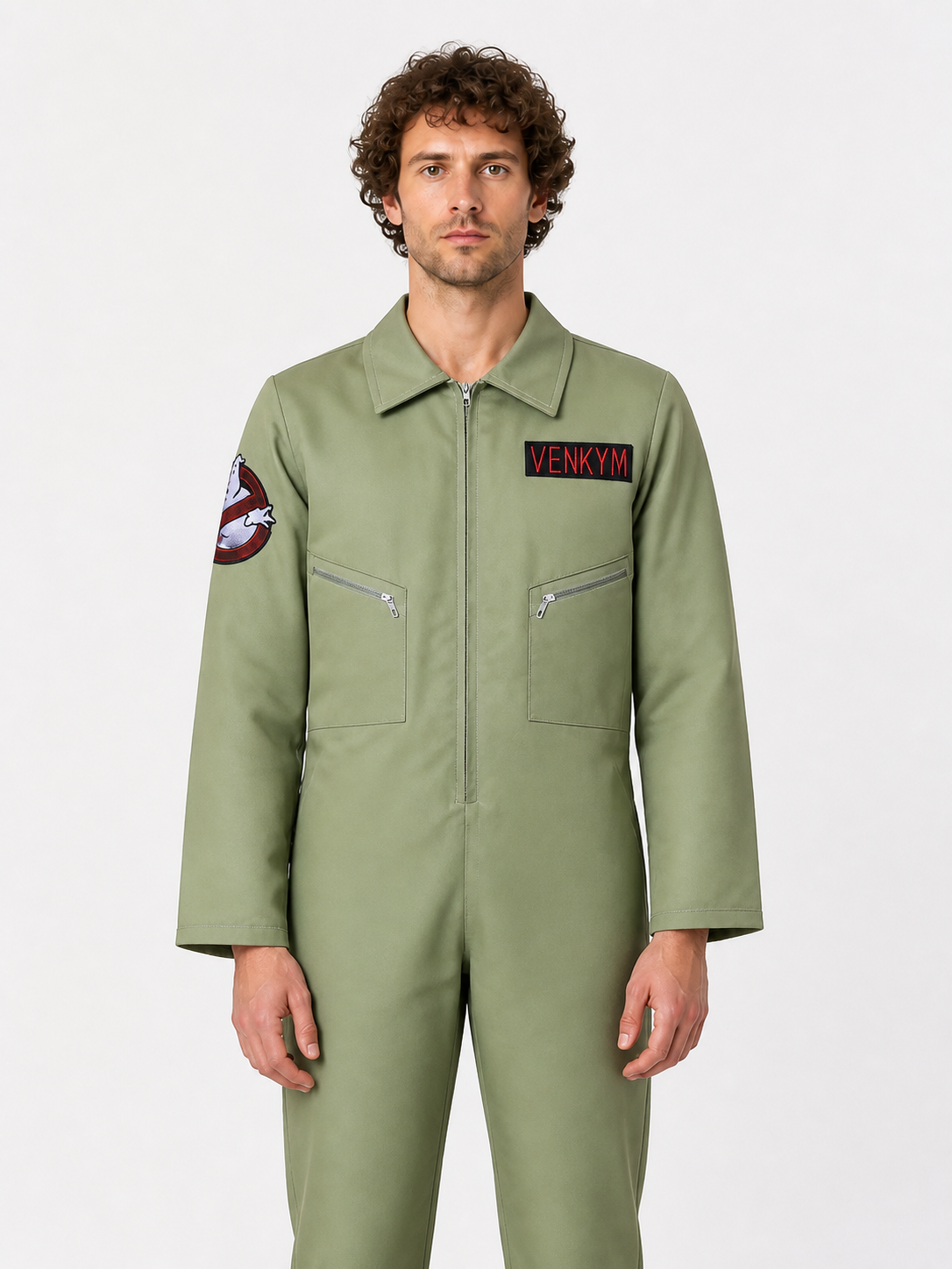 Light Green Jumpsuit with Notched Collar product detail 3