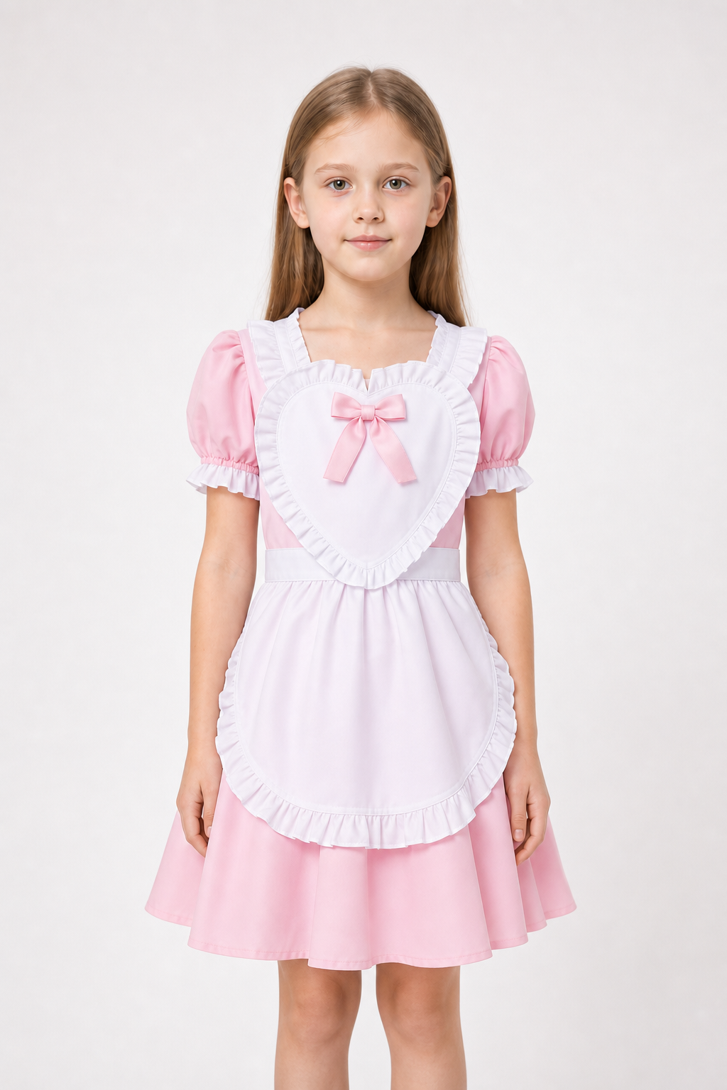 Children’s Lolita-Style Dress with Apron and Full Skirt