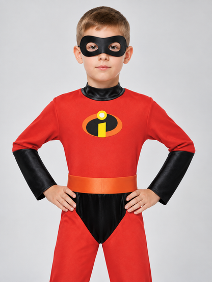 Kids' Superhero Costume with Mask, Red