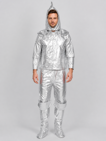 Silver Astronaut Costume with Hood for Halloween Costumes detail 2