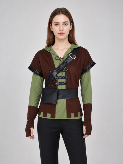 Green Arrow cosplay costume with vest and belt