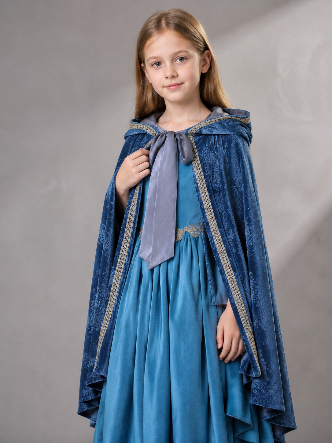 Medieval Hooded Dress with Cloak for Masquerades Costume Dresses detail 2