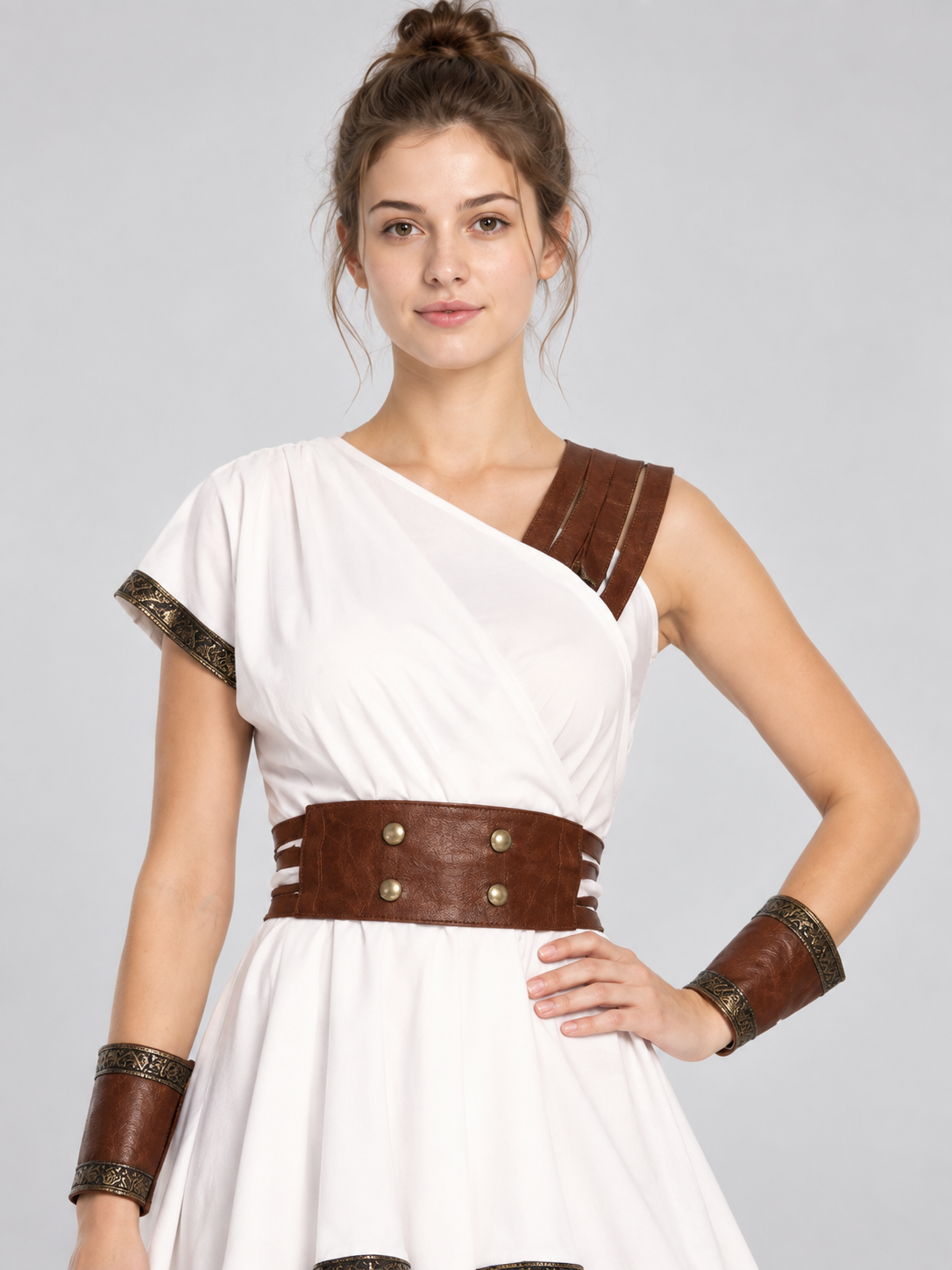 Ancient-Style Costume with Asymmetrical Hem