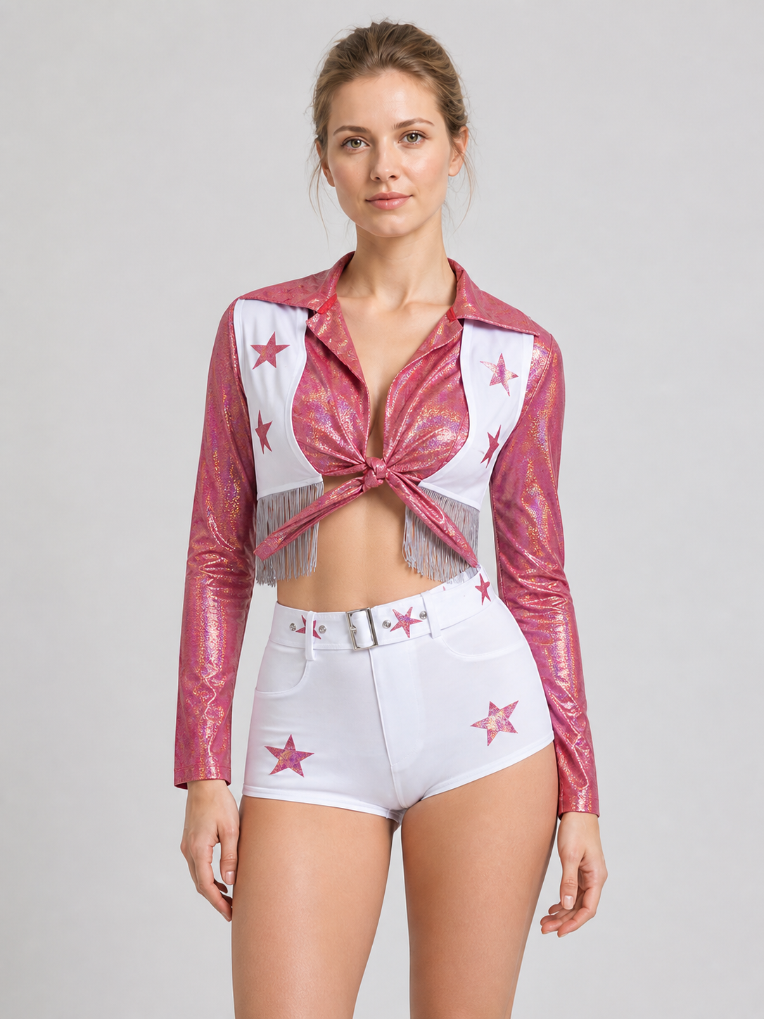 Sparkly Stage Costume with Stars (Top and Shorts) Costumes detail 3