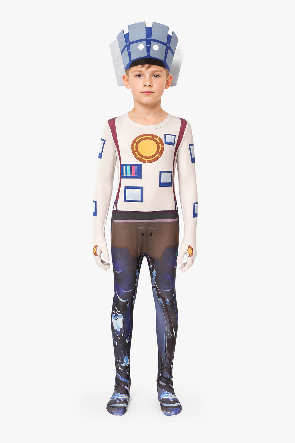 TV Man cosplay jumpsuit with mask Costume Masks detail 3