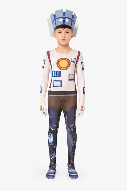 TV Man cosplay jumpsuit with mask Costume Masks detail 3