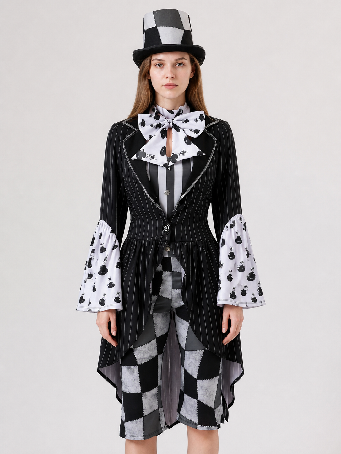 Carnival Costume with Tailcoat and Checkerboard Print Costumes detail 3