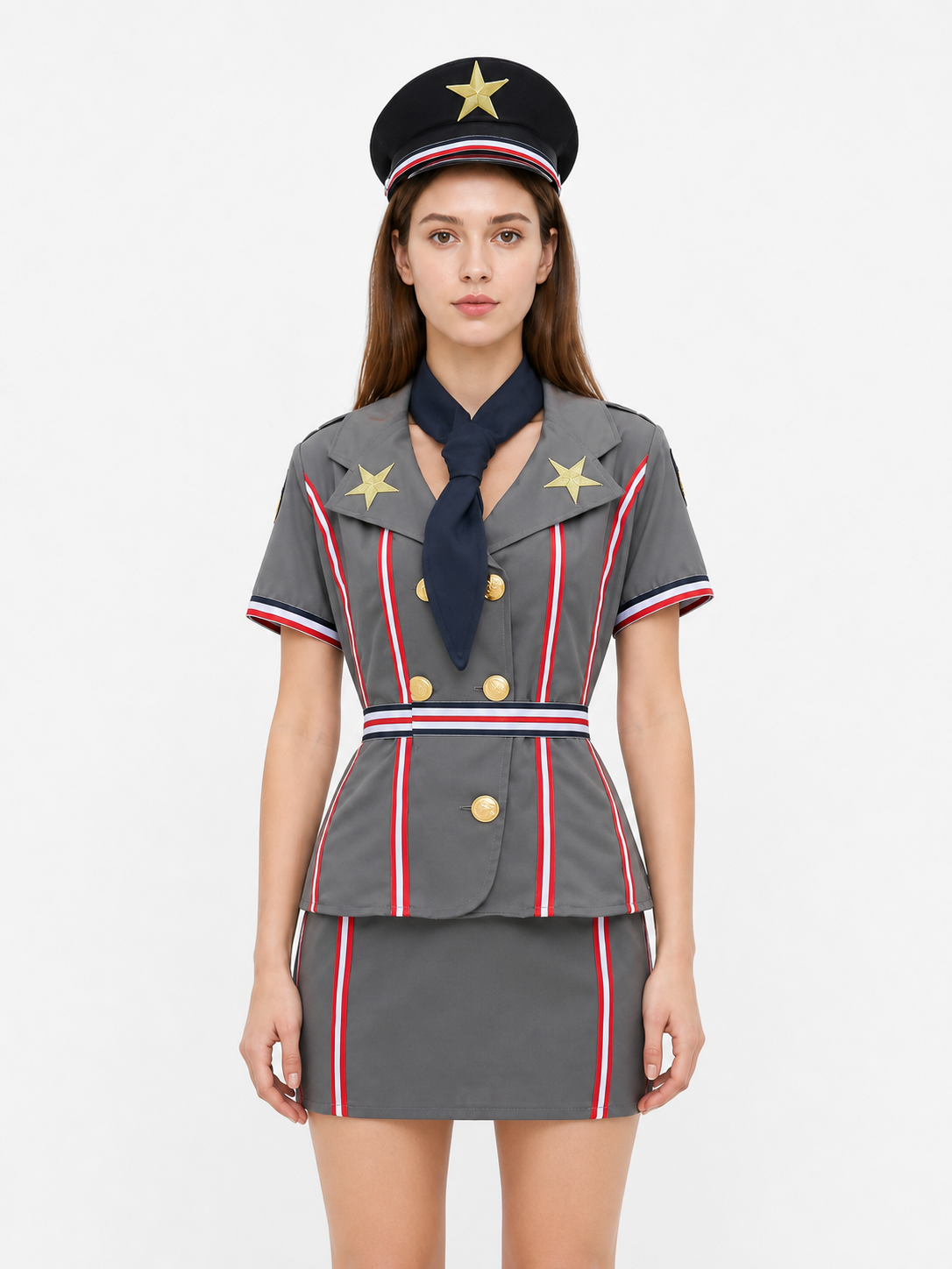 Pilot Uniform with Skirt and Gold Stars Costumes detail 3
