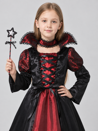 Children's Black and Red Lace-Up Carnival Costume Costumes detail 2