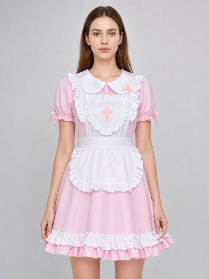 Lolita-Style Maid Cosplay Dress with Apron